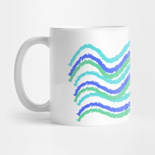 blue green water waves design Mug